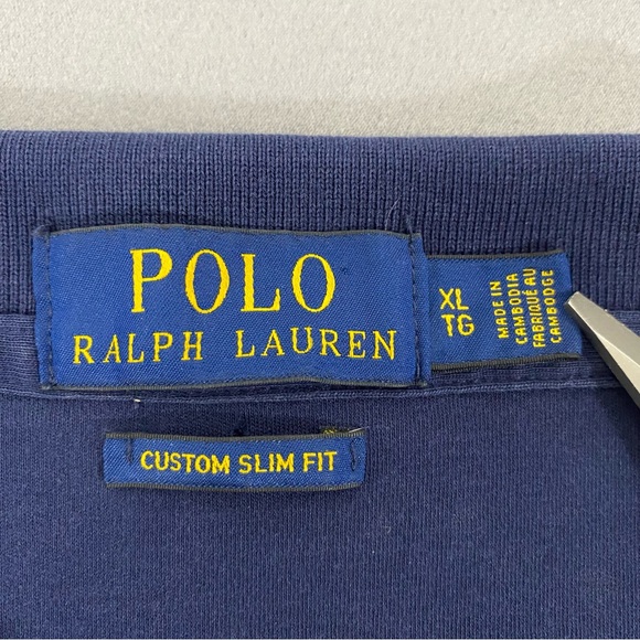 Polo Ralph Lauren Short Sleeve Polo Men's XL Custom Fit Blue Solid - Picture 2 of 6